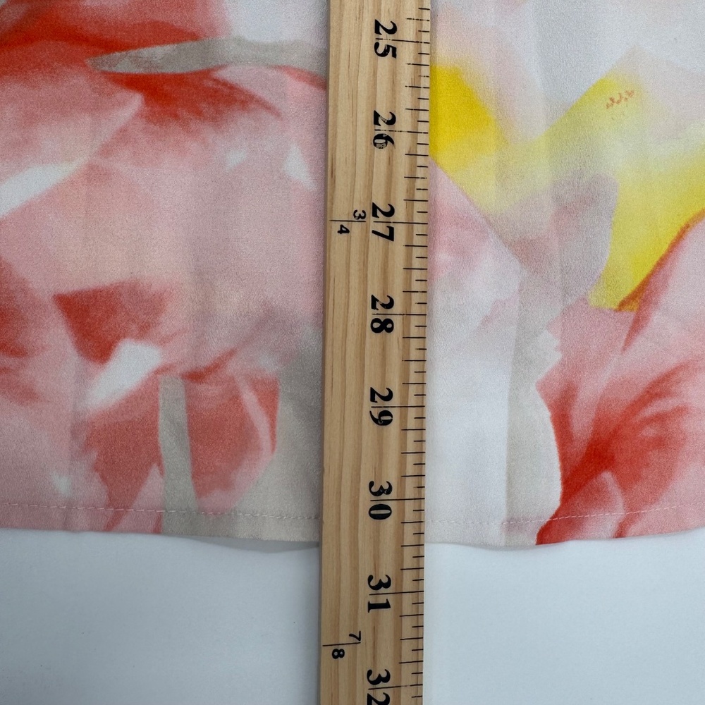 Calvin Klein Top Women 2X Orange Yellow Asymmetrical Zip Long Roll Tab Sleeve - Picture 12 of 13